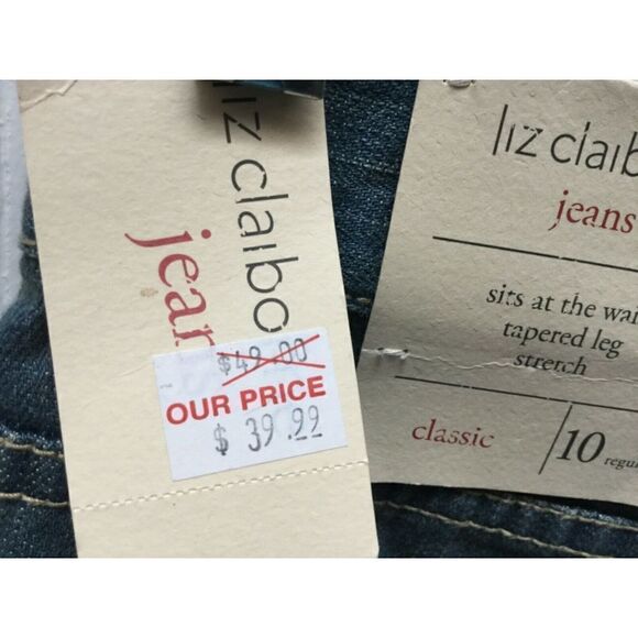 LIZ CLAIBORNE tapered leg classic jeans 10 NWT - Picture 5 of 5